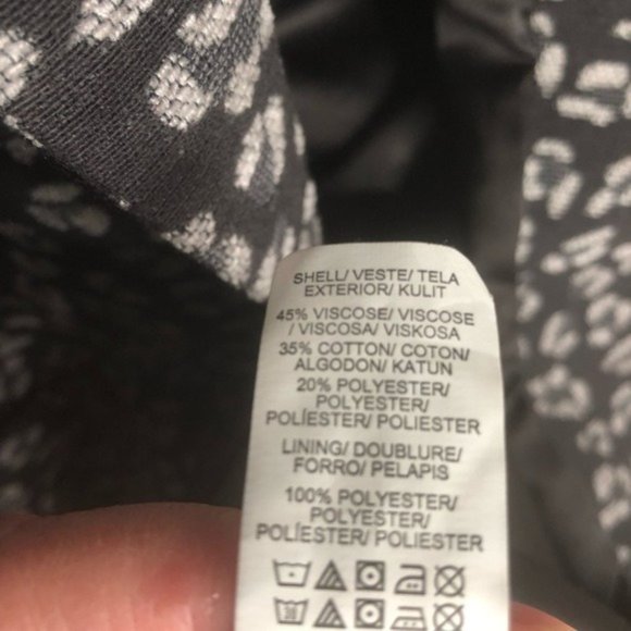 Lucky Brand Pea Coat Floral Black Mid Length Lined Jacket XS - Picture 5 of 5